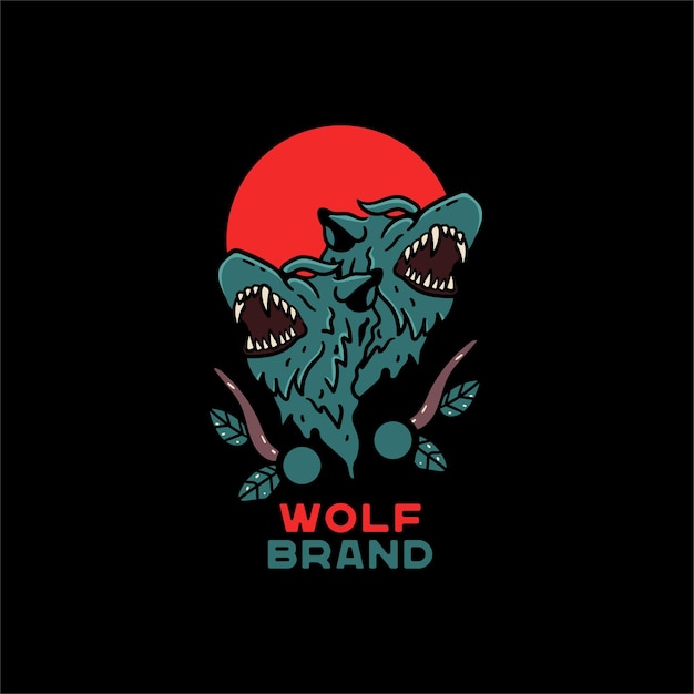 Free vector wolf illustration hand drawn japanese style