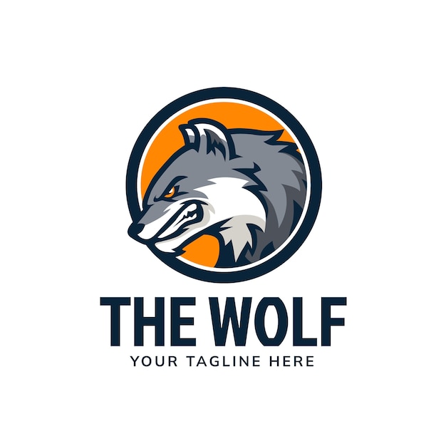 Vettore gratuito modello di progettazione del logo del lupo