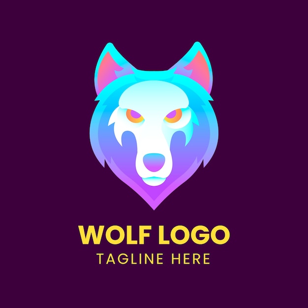 Бесплатное векторное изображение Шаблон дизайна логотипа волка