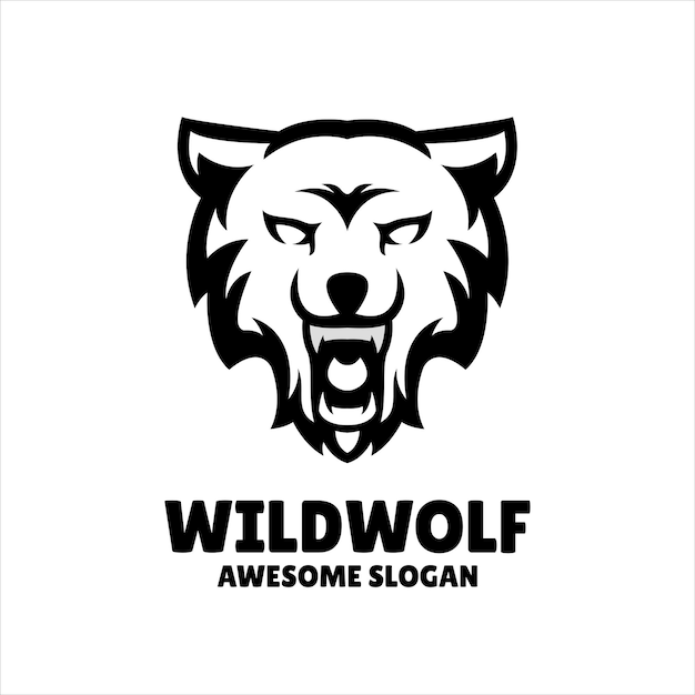 Free vector wolf simple mascot logo design illustration