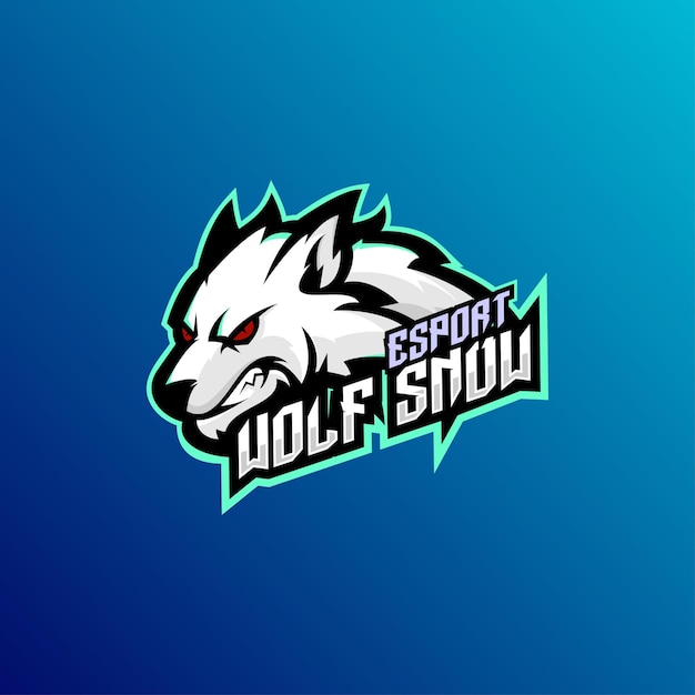 Free vector wolf snow logo esport team design mascot