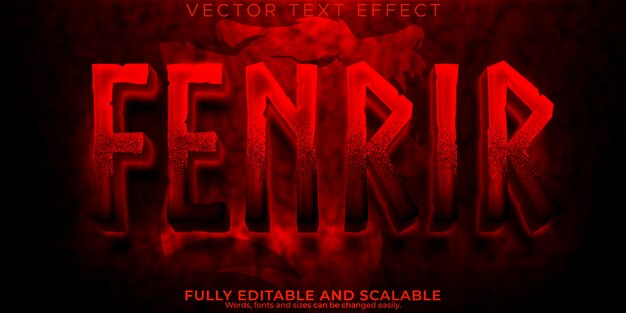 Wolf text effect editable fenrir and viking text style