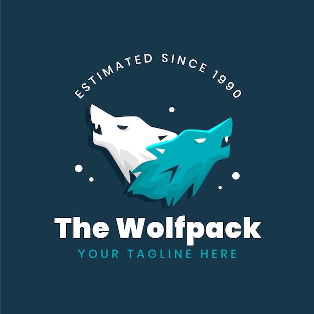 無料ベクター wolfpackブランドロゴテンプレート