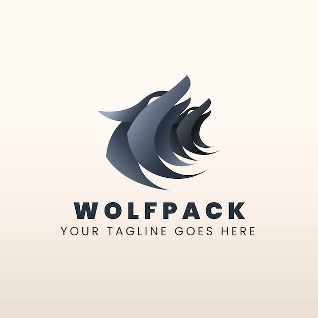 無料ベクター wolfpackブランドロゴテンプレート