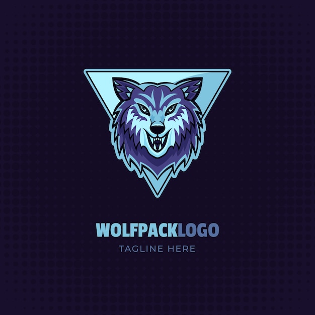 Vettore gratuito modello di logo del marchio wolfpack