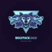 Vettore gratuito modello di logo del marchio wolfpack