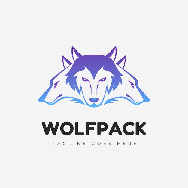 無料ベクター wolfpackブランドロゴテンプレート