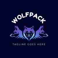 無料ベクター wolfpackブランドロゴテンプレート