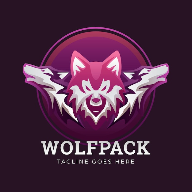 Шаблон фирменного логотипа wolfpack