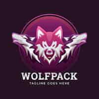 Free vector wolfpack branding logo template