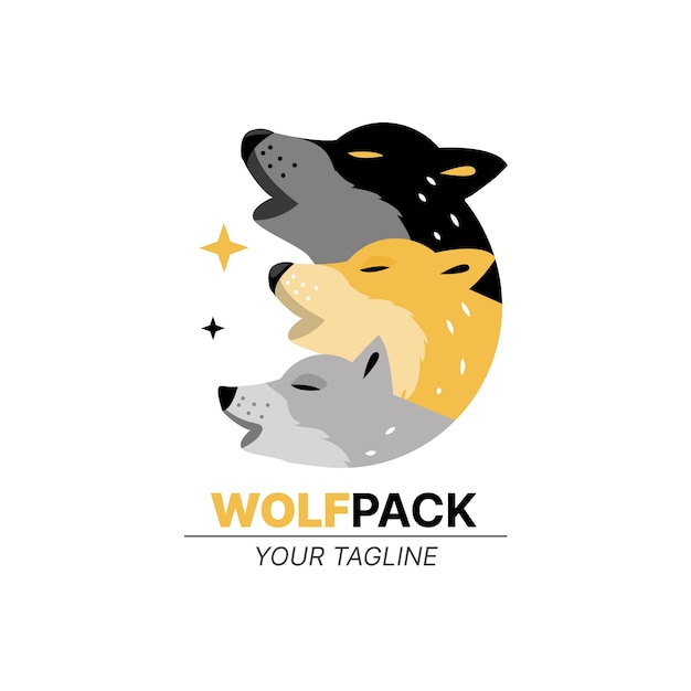 Шаблон фирменного логотипа Wolfpack