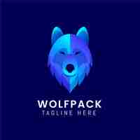 Бесплатное векторное изображение Шаблон фирменного логотипа wolfpack