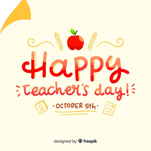 Wolrd teacher's day composition with flat design