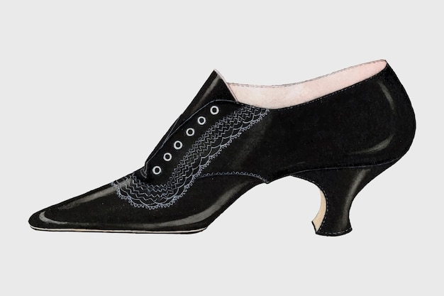 무료 벡터 carl schutz의 작품에서 리믹스된 woman's shoe 벡터 빈티지 일러스트레이션.