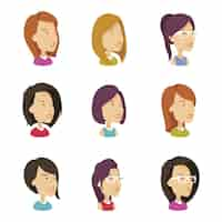 Free vector woman avatar collection