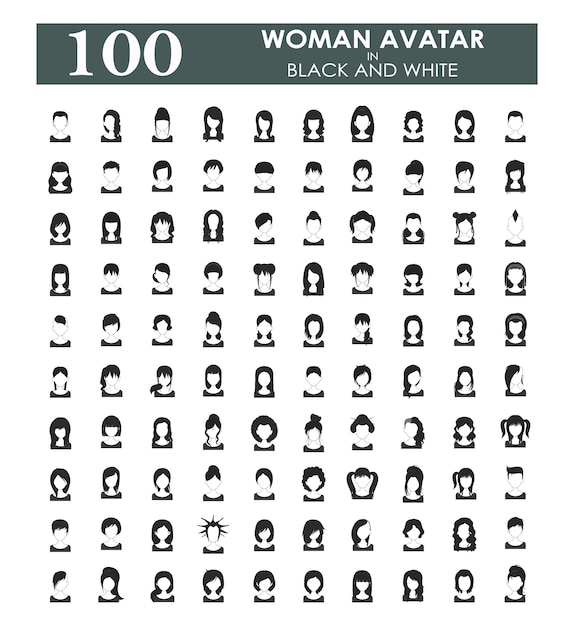 Woman avatars collection