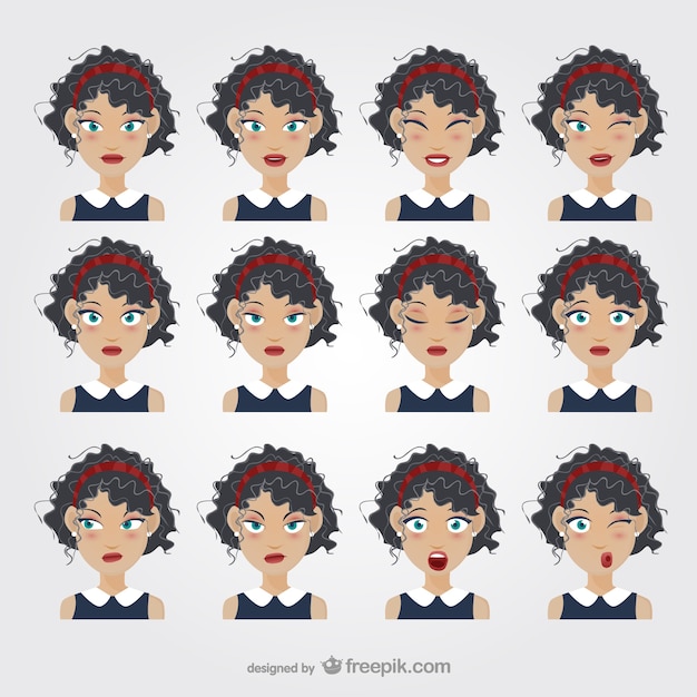 Free vector woman avatars