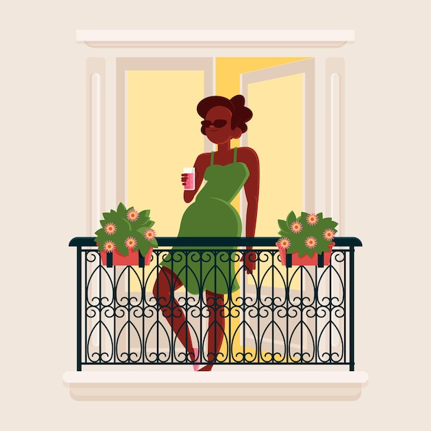 Woman on the balcony