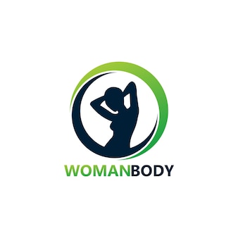 Woman body logo template design