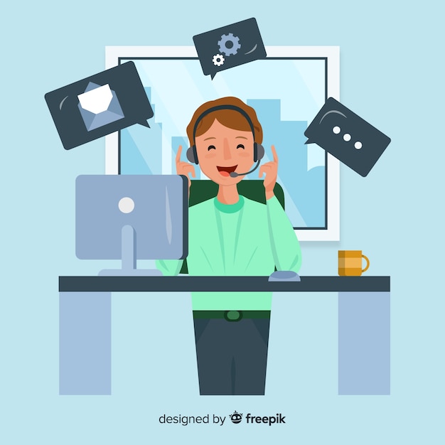 Free vector woman in call center