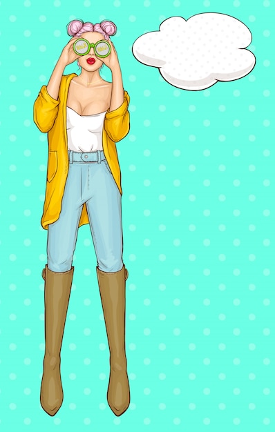 Woman character with modern and fashion clothing