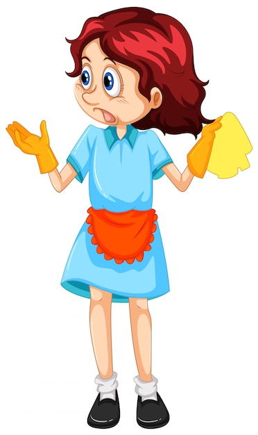 Free vector a woman cleaning maid