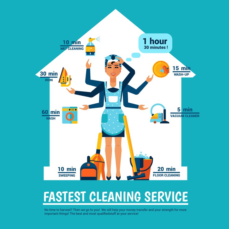 Free Vector woman cleaning