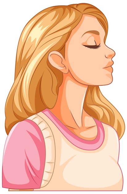 Free vector woman closing eyes kissing