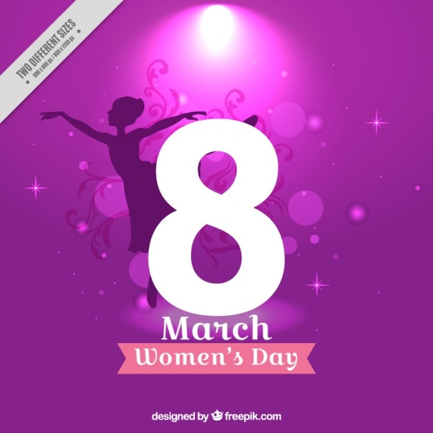 Woman day ballerina silhouette background