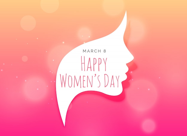 Woman day bokeh background with silhouette