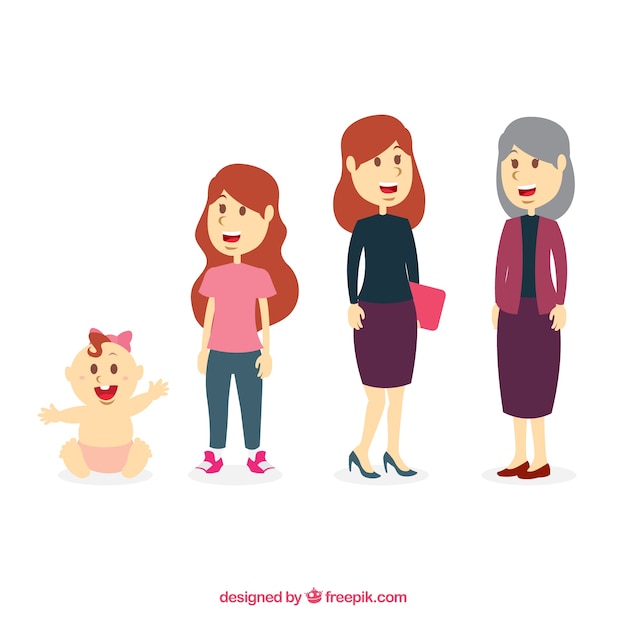 Free vector woman in different ages