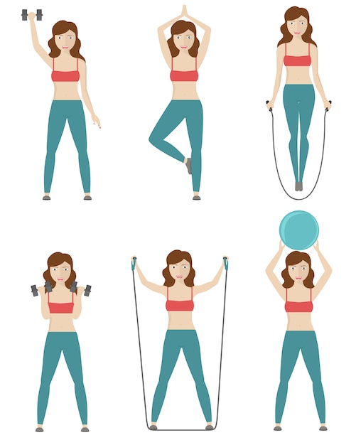 Free vector woman doing exercise designs