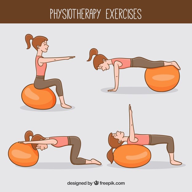 Woman doing phisiotherapy exercises