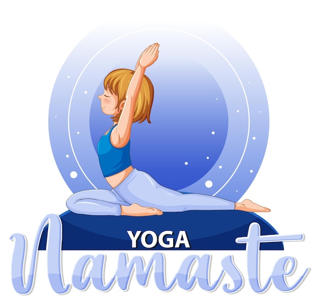 Free vector woman doing yoga with text