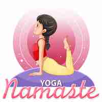 Free vector woman doing yoga with text