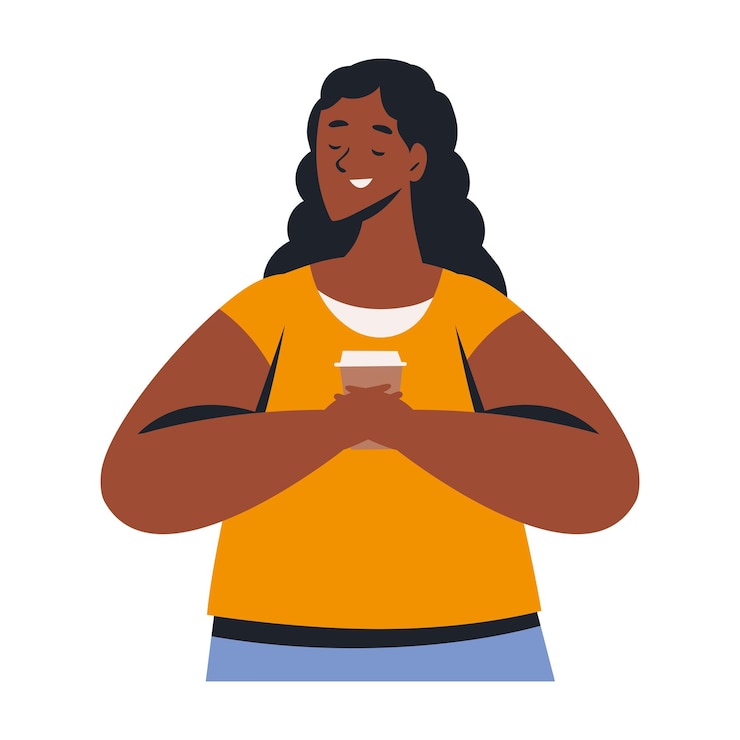 Free Vector woman drinking coffee hot illustration isolated