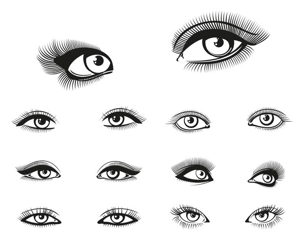 Woman eyes set