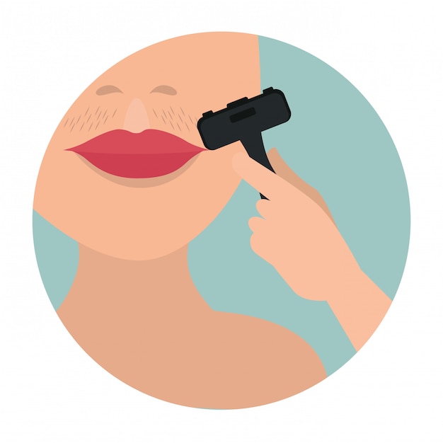 Free vector woman face with hair removal