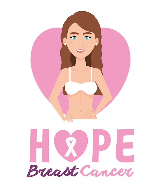 Woman figure with breast cancer