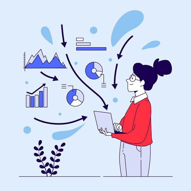 Woman gathering data in business concept