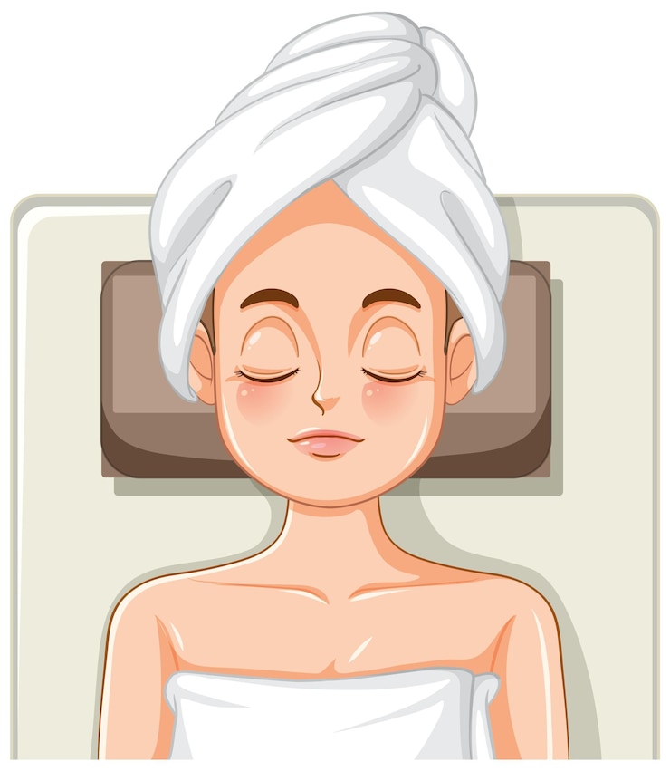 Free Vector woman gets facial massage spa