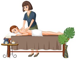 A woman getting back massage spa