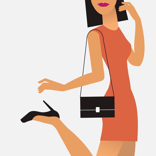 Woman on the go illustration