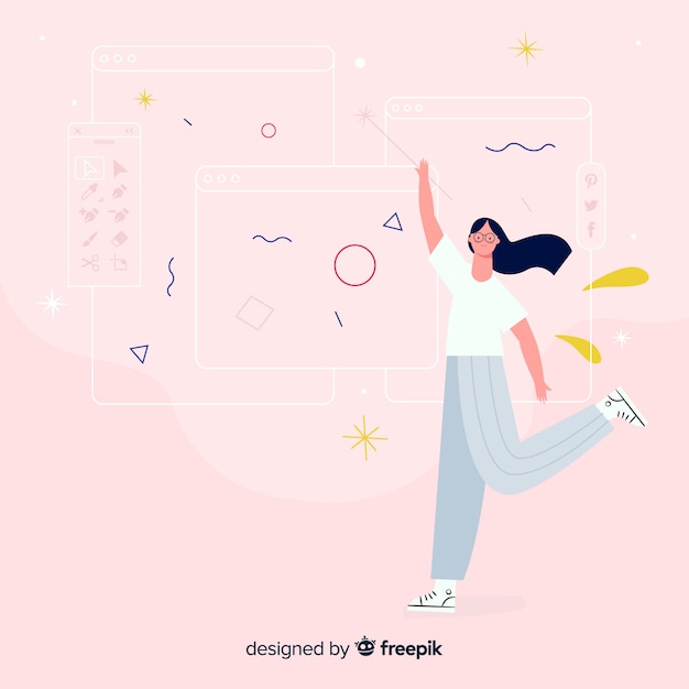 Free vector woman graphic design idea concept