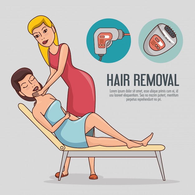 Woman in hair removal treatment