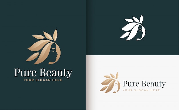 Download Free Woman Hair Salon Gold Gradient Logo Design Premium Vector Use our free logo maker to create a logo and build your brand. Put your logo on business cards, promotional products, or your website for brand visibility.