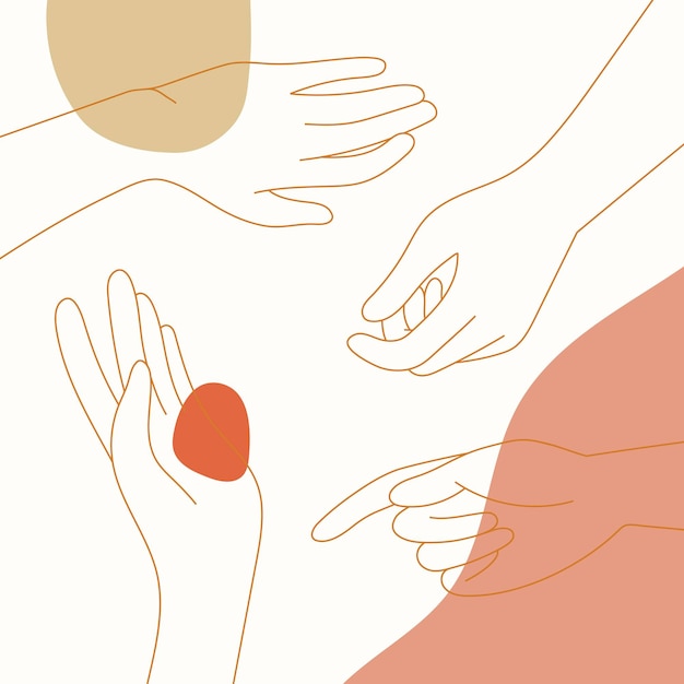 Бесплатное векторное изображение Женщина руки линии искусства вектор