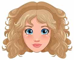 Free vector woman head cartoon isolated