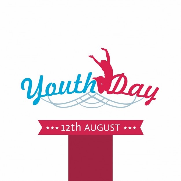 Free vector a woman jumping on youth day