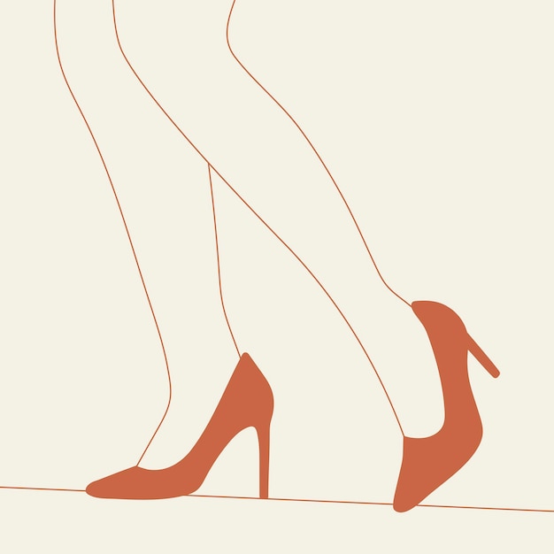 Ноги женщины в туфлях на высоком каблуке